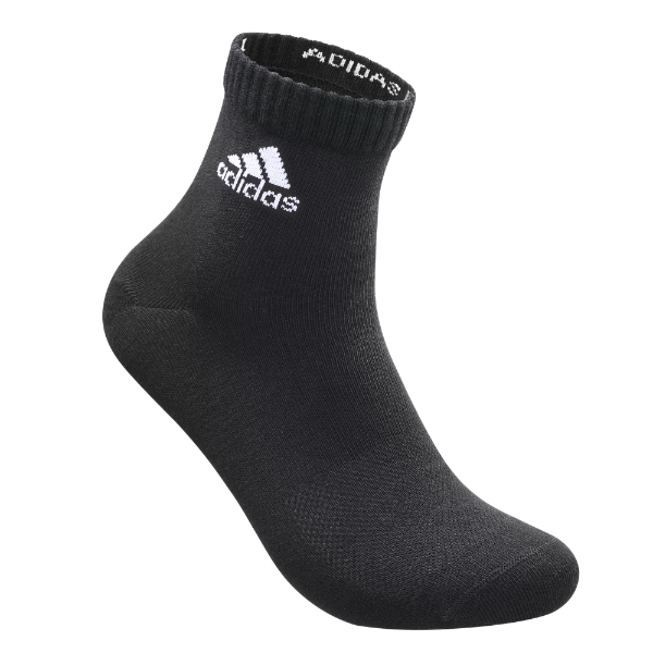 adidas P1 高機能短筒運動襪 黑色 (1雙入)